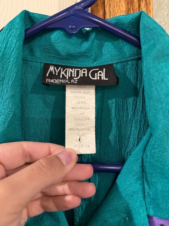 Teal Button-Front Romper with Patterned Yoke - Picture 4 of 5